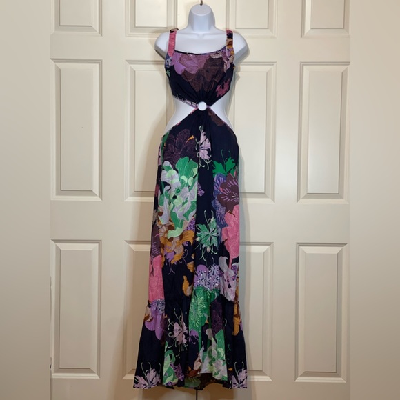 ANTHROPOLOGIE Maeve Floral Cut Out Tropical
Maxi Dress Size L-Multicolor - Picture 4 of 6